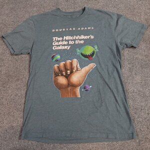 Douglas Adams T-shirt M Blue Hitchhiker's Guide to the Galaxy